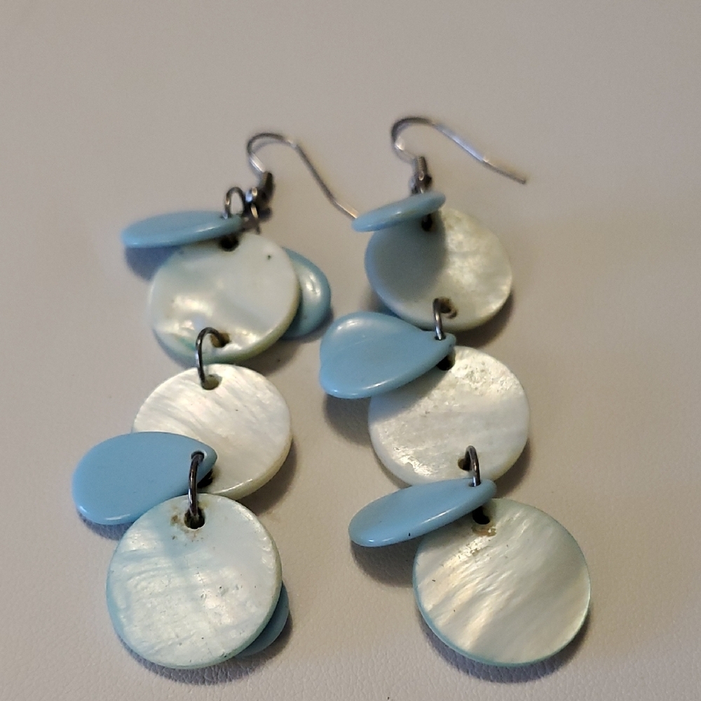 Elegant Blue and Silver Dangle Earrings